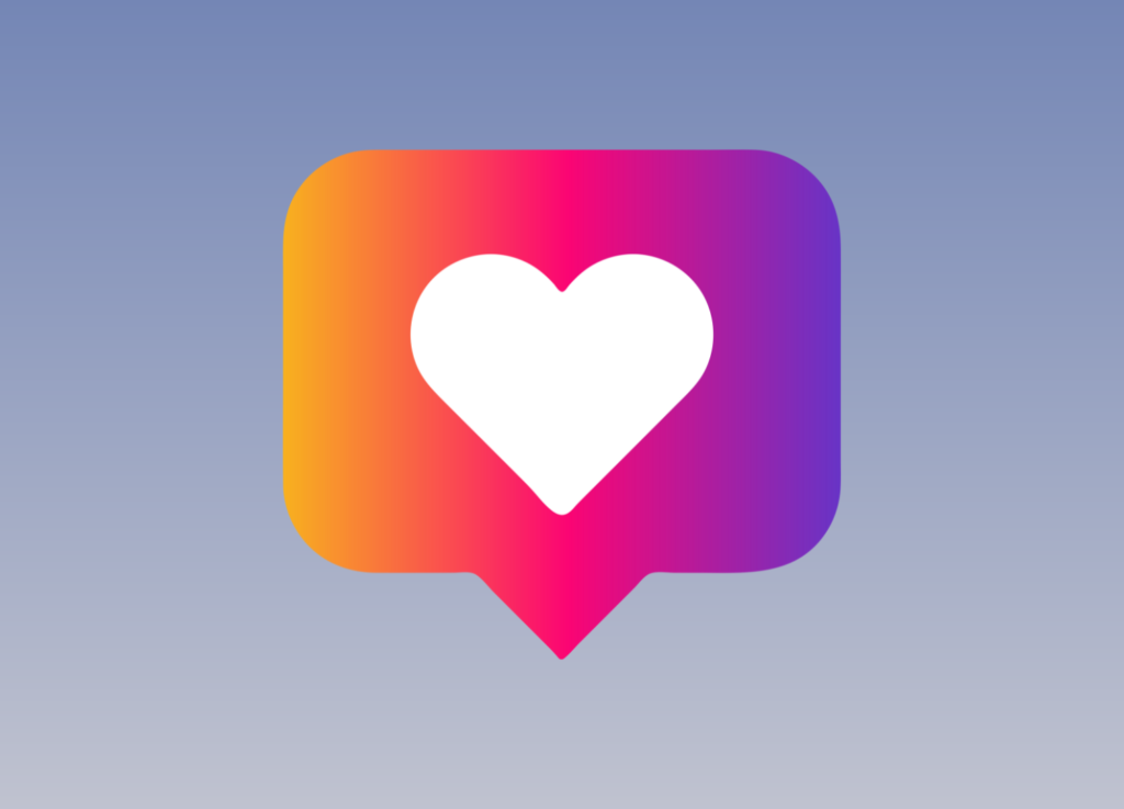 Coração do Instagram representando o engajamento gerado por tráfego pago na plataforma